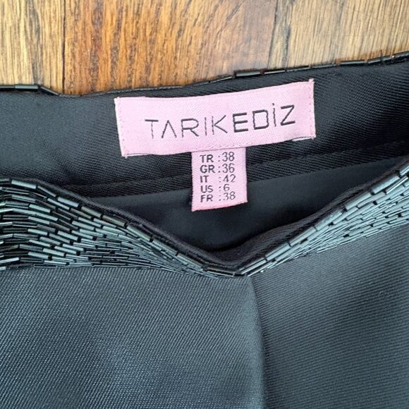 Tarik Ediz Women's Black Tie in Front Top Long Sleeve Shirt/Skirt Bundle Size 6 - Picture 12 of 15
